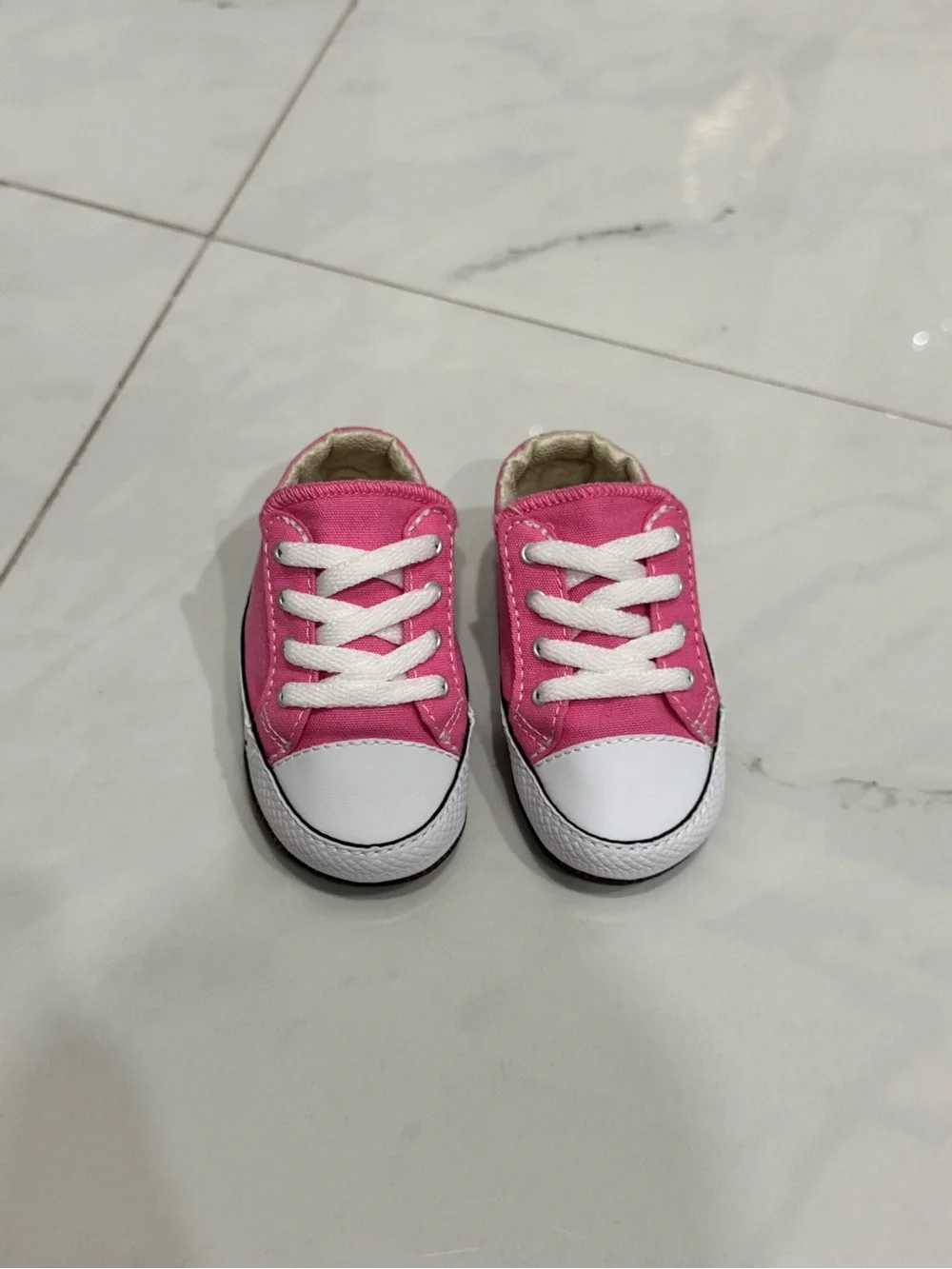 Converse Kids Pink Canvas Sneakers with White Accents